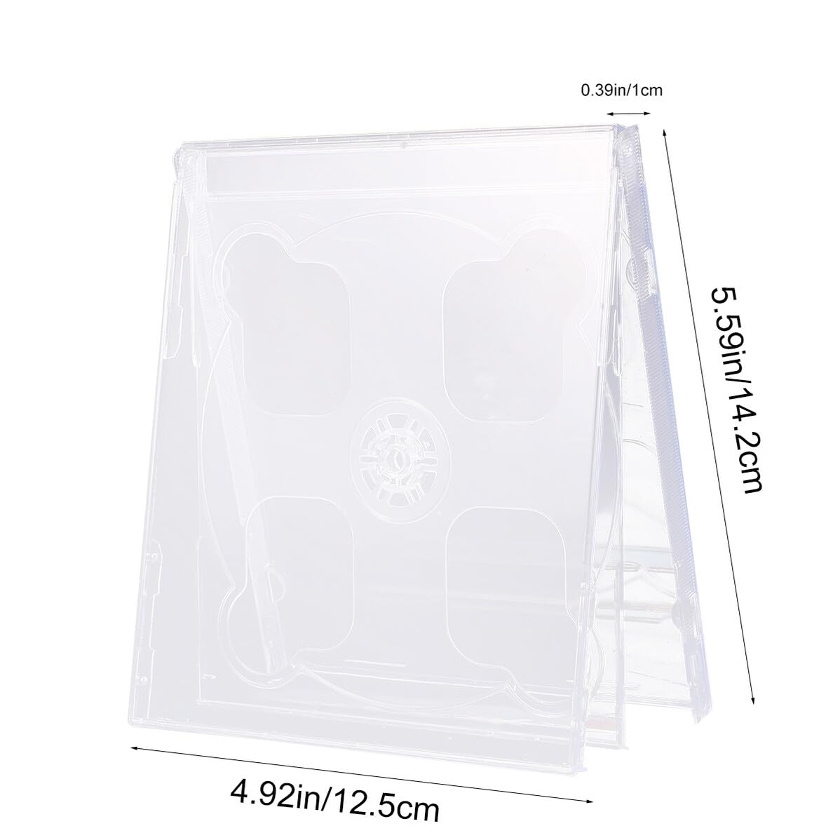 5 pièces Lot de Boîtiers CD Doubles Transparents avec Plateau Clair Assemblé Étui Standard Résistant pour Rangement Sécurisé de Disques CD et Dvd
