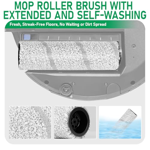 Image of Replacement Accessories Compatible with Ecovacs Deebot X11 Pro Omni / X11 Omni Cyclone Robot Vacuum Cleaner, Parts Include 1 Main Brush, 2 Roller Mop Pads, 6 Hepa Filters, 6 Side Brush