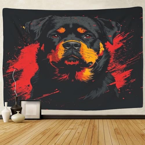 Couverture murale Rottweiler imprimée 3D pour décorer un dortoir - 2
