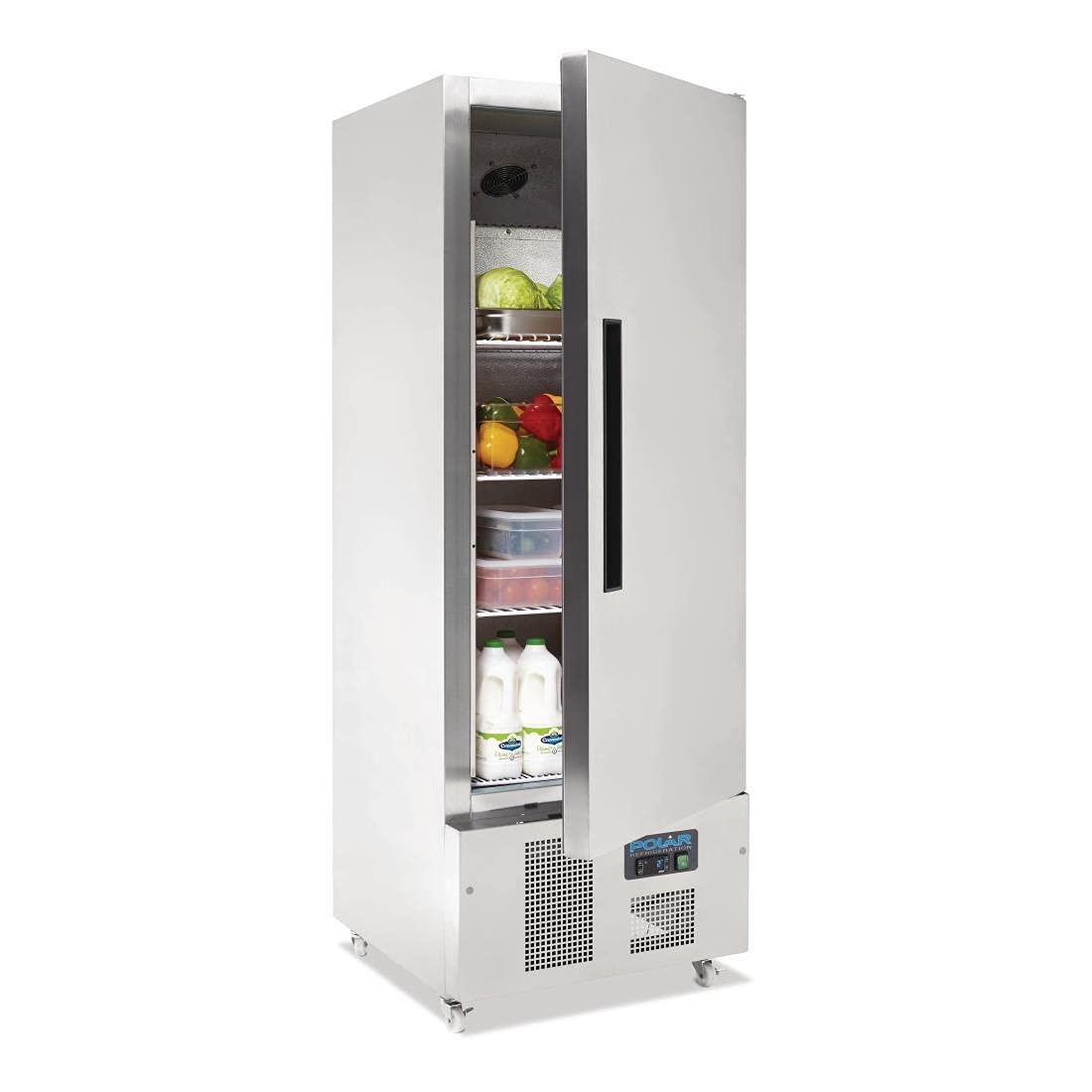 Polar Réfrigérateur commercial à porte simple en acier inoxydable 440 l
