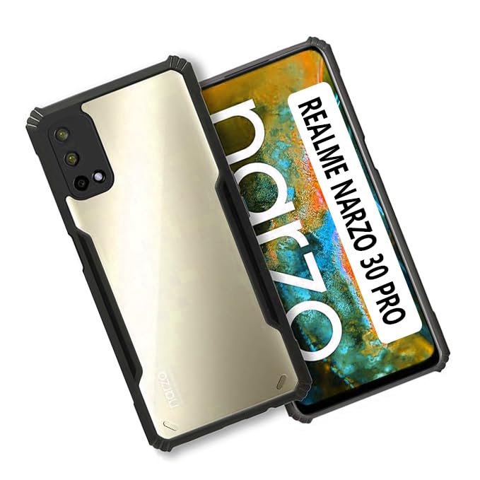COBERTA Polycarbonate Back Cover For Realme Narzo 30 Pro Back Cover Case - Black Transparent (B0CP1VYD1T) Amazon Price History, Amazon Price Tracker
