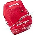 SurviveX Large Waterproof First Aid Kit for Car, Travel & Home - Emergency Kit for Hiking, Camping, Backpacking and Outdoors - Includes Zip Stitch Wound Closure Strips