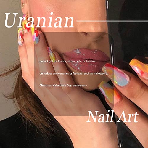 Uranian Long Press On Nails Coffin Fake Nails With Design Glossy Brown Full Cover False Nails Acrylic Nails Tips For Women And Girls (24Pcs) #TOP6