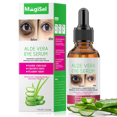 Sérum Contorno de Ojos con Aloe Vera, 30ml, Contorno de ojos antiarrugas mujer, Productos Oftalmológicos, Anti Envejecimiento, Elimina Ojeras, Bolsas Ojos y Arrugas, Adecuado para Hombres y Mujeres