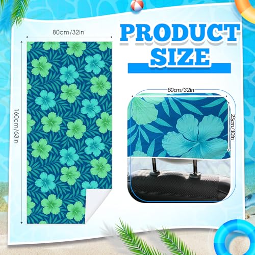 Image of Hahafelt 2 Pack Car Seat Towel Cover with Storage Bag, Floral Hibiscus | 63 x 32 in Car Towel Seat Cover Non Slip Waterproof, Gym Workout Swimming Running, Machine Washable Sweat Absorbent Protector
