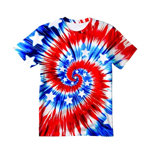 Image of Kids Tie Dye T-Shirt,Children Hippies Senior Tie Dye Tee Tshirt for Boys Girls