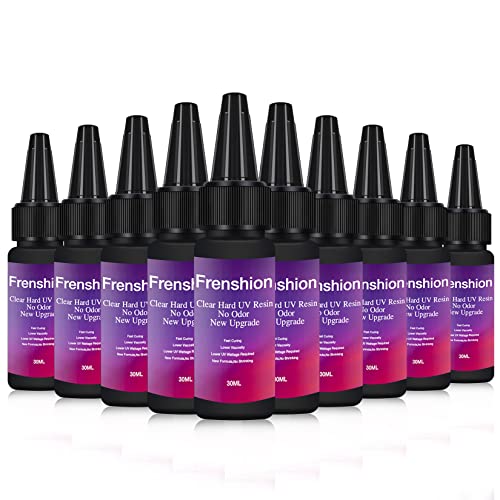 Geruchloses UV-Harz-10 x 30 ml Upgrade 1 Minute schnell aushärtendes, hartes, kristallklares UV-Harz für die Schmuckherstellung, das Gießen und Beschichten Cover
