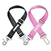 Vastar 2 Packs Adjustable Pet Dog Cat Car Seat Belt Safety Leads Vehicle Seatbelt Harness, Pink