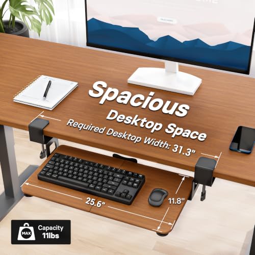 Image of BONTEC Under Desk Keyboard Tray, Pull-Out Keyboard & Mouse Platform
