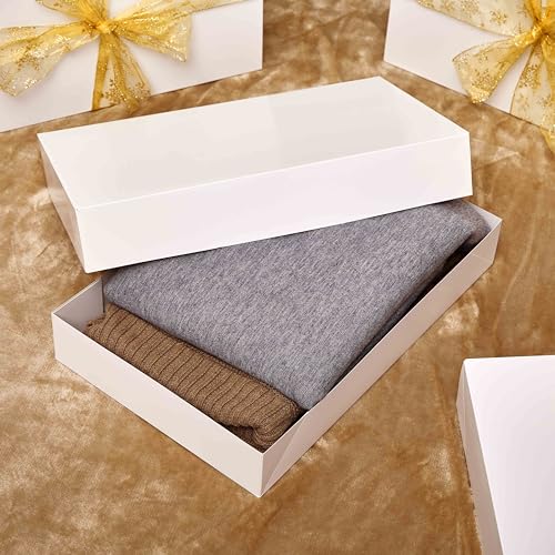 Image of SUNCOLOR 12 Pack 17 Inch White Extra Large Gift Boxes with Lids for Clothes, Presents, and Storage