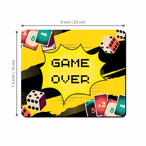 Image of My Print Shop Gaming Mouse Pad 9 x 7.5 Inch - Game Over Design Desk Mousepad | Non-Slip Rubber Base, Smooth Surface for Gaming, Office & Laptop Use