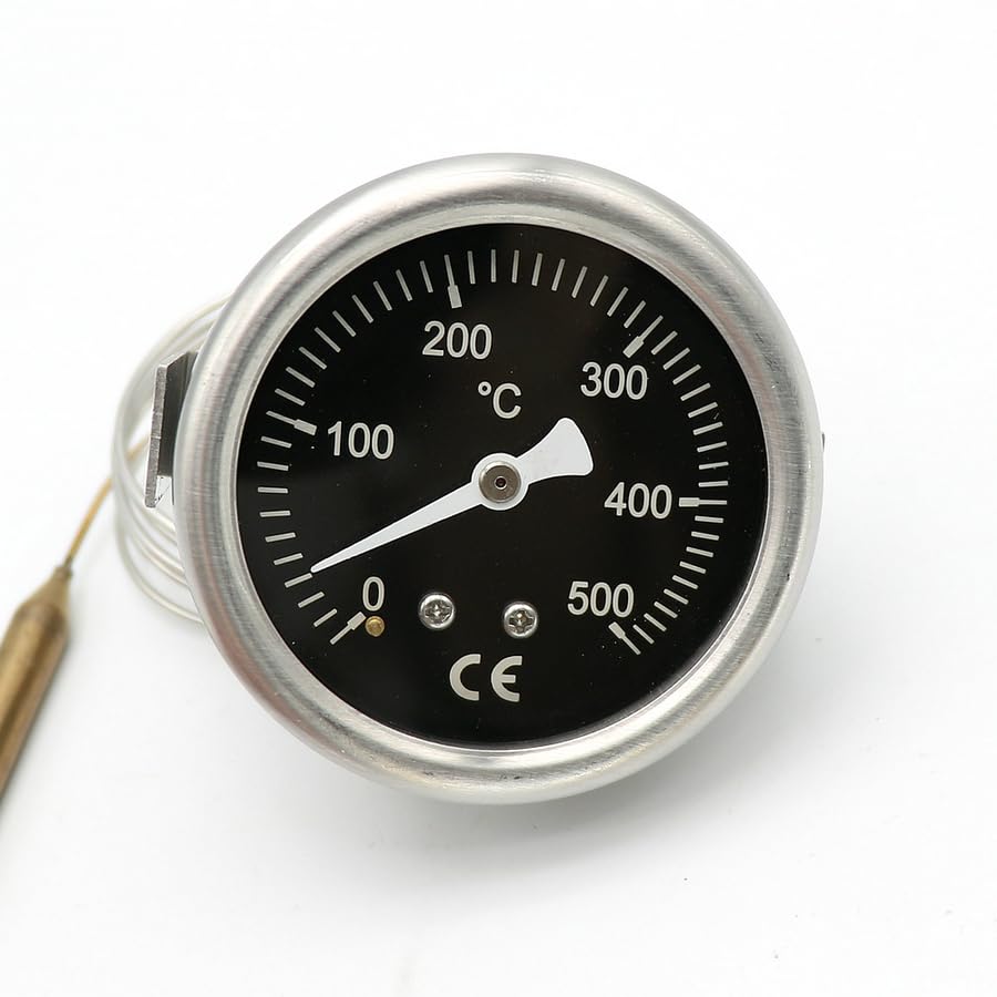 304 Stainless Steel Pizza Oven Electric Oven Bread Kiln Thermometer Pointer Temperature Display 500 Degrees Temperature Gauge