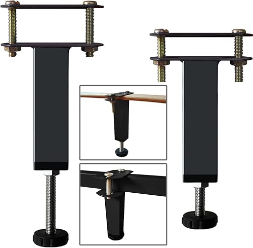 N+A KUSRUP - Patas de metal de altura ajustable para muebles de cama, patas de pie de marco central, patas de soporte de listones para plataforma de