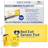 Secure Safety Solutions Bed Exit Alarm for Elderly Adults - 12 x 30 Pressure Sensor Pad and 80 dB Patient Monitor, Caregiver Alert System for Fall Prevention, Dementia Patients, Seniors, Wander Safety