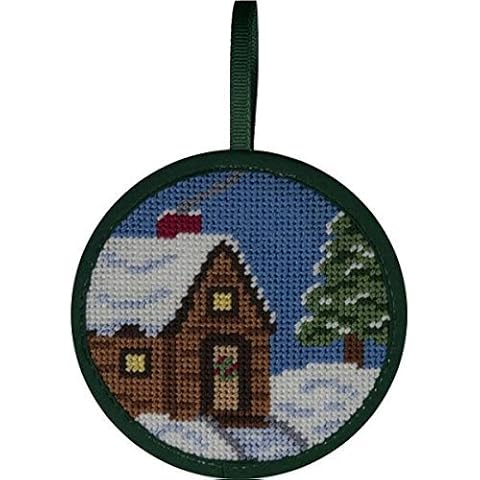 Alice Peterson Stitch-Ups Needlepoint Ornament Kit- Cabin in The Snow Cover