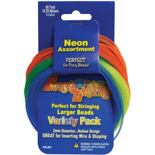 Pepperell Pony Bead Lacing Cord Variety Pack 60-Feet Neon Colors