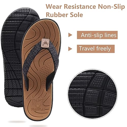 Image of KuaiLu Casual Flip Flops for Women Lightweight Cushion Summer Beach Sandals