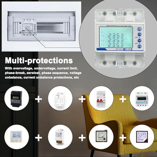 Interrupteur de réception triphasé WiFi avec écran LCD photovoltaïque