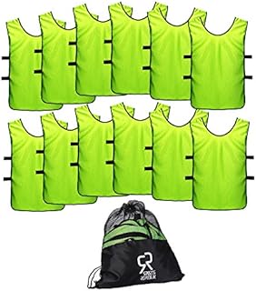 SportsRepublik Pinnies Scrimmage Vests for Kids, Youth and Adults (12-Pack) - Soccer Pennies
