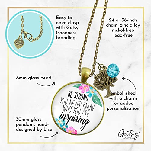 Gutsy Goodness PRNE24005623 Be Strong You Never Know Who Is Watching Necklace Inspirational Jewelry For Women Chain 24 Inch thumb #4
