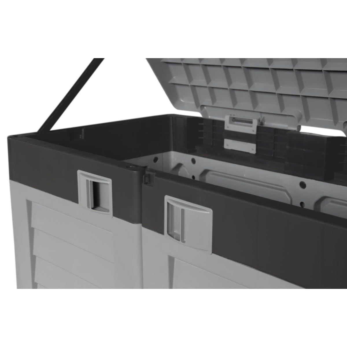 INTEC - Cache Poubelles Extérieur Design 1500L Anthracite - Grand Abri 2 Portes en Polypropylène Résistant pour Tri Sélectif - Coffre de Rangement Multifonctionnel pour Terrasse & Jardin