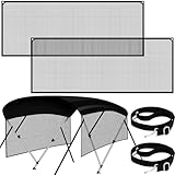 Datanly 2 Pack Boat Sun Shade Mesh Sidewalls for 3 Bow Bimini Top Universal Sides Replacement Cover with Adjustable Straps Tape 86.61 x 29.53 Inches Detachable Boat Side Replacement Cover