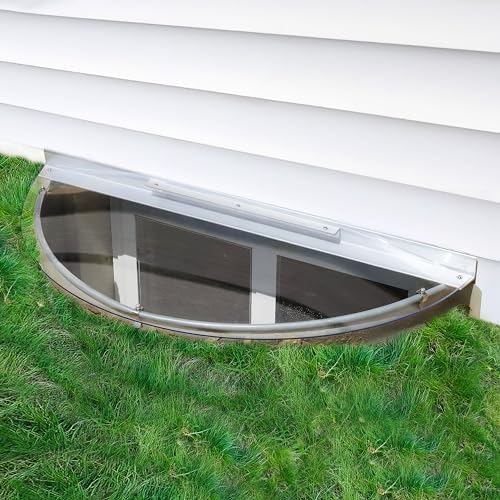 Sloped Medium Heavy-Duty Polycarbonate Window Well Cover (42" Width x