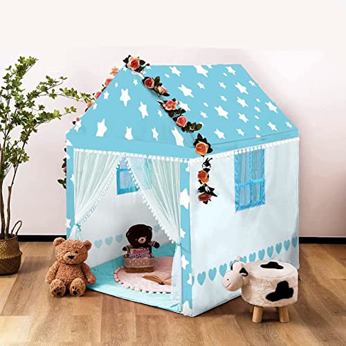 SANGANI,Colorfull Kids Play Tent House for 3-13 Year Girls and Boys Multi Color. (Blue Star=001230)