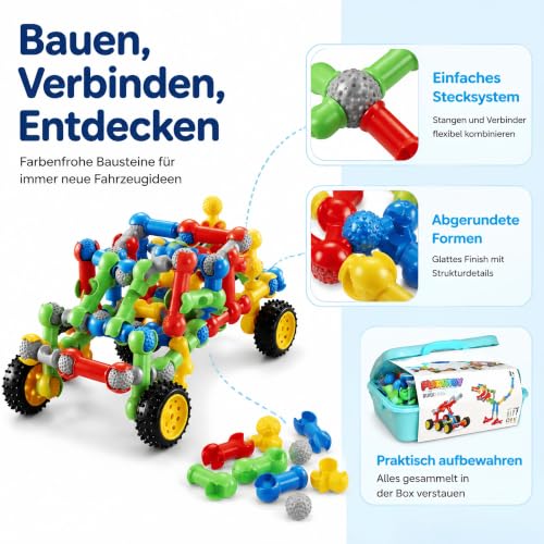 Image of Kids STEM Building Toys for 3 4 5 6 7 8+ Year Old Boy Girl Birthday Gift, 110 Pcs Educational Building Blocks for Kids Ages 3-5 5-7 4-8 6-8, Preschool Stem Kits Engineering Creative Activities Games