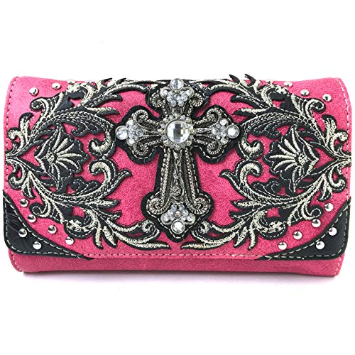 Justin West Concealed Carry Vineyard Western Embroidered Tooled Cross Handbag