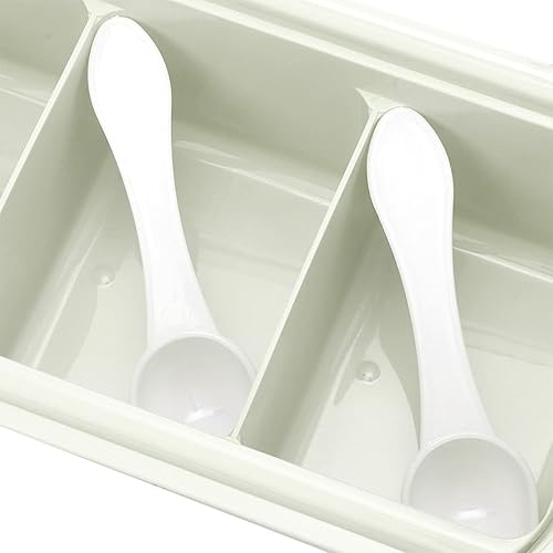 Miniatura 6 de Caja de condimentos de 4 rejillas, varios compartimentos, estante de especias para el hogar, contenedor de condimentos con cucharas para especias,