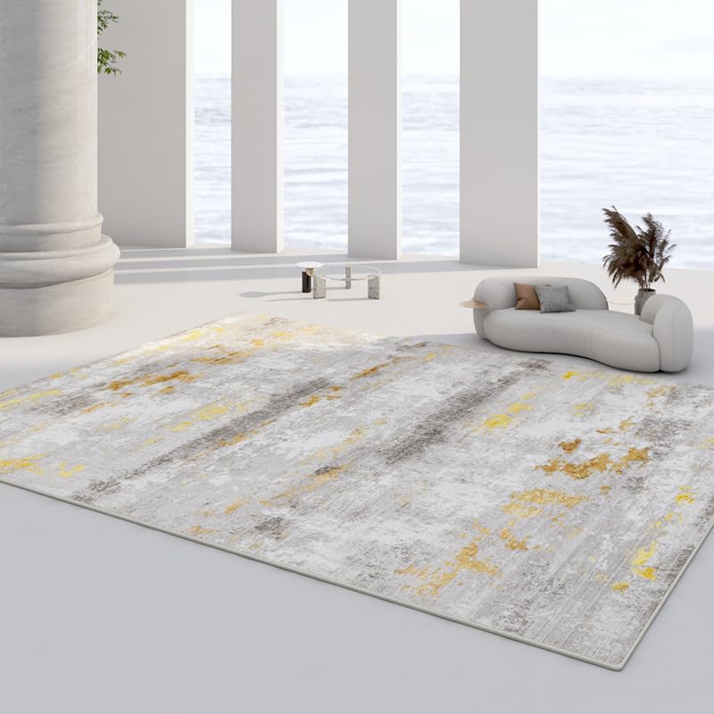 Tapis en peluche courte facile à nettoyer pour salon moderne et intérieur chic