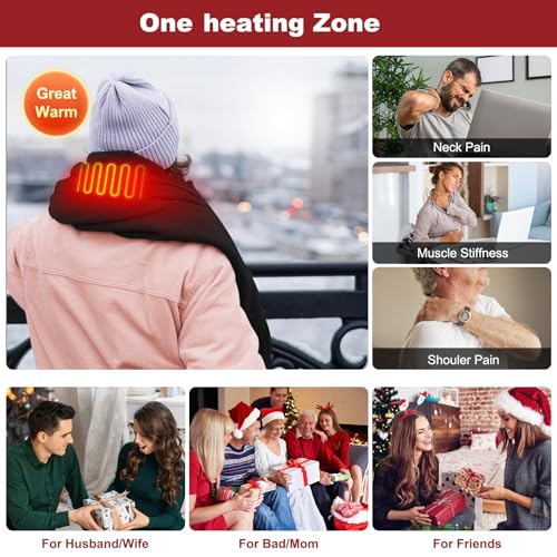 Qdreclod Electric Heated Scarf for Women Men Rechargeable Winter Scarf with 5000mAh Battery Scarves Shawl for Women