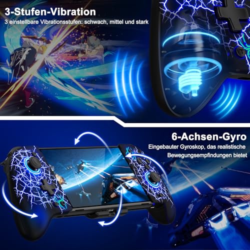 Mando Pro Controller Switch portátil programable y giroscopio de 6 ejes marca ALEEMTRY 6