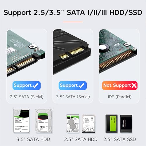 Docking Station MAIWO para HDD SSD SATA 2.5 y 3.5 pulg USB 3.0 miniatura 6