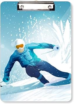 Amazon Co Jp ウィンタースポーツはスキー板とスキーポールのイラスト フラットヘッドフォルダーライティングパッドテストa4 Office Products