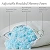 HOXXME Shredded Memory Foam Pillows for Sleeping, Cooling Bamboo Memory Foam Bed Pillow 2 Pack, Queen Size Firm Pillow Gel for Neck Support, Hotel Quality Bed Rest Pillow(Queen Set of 2)