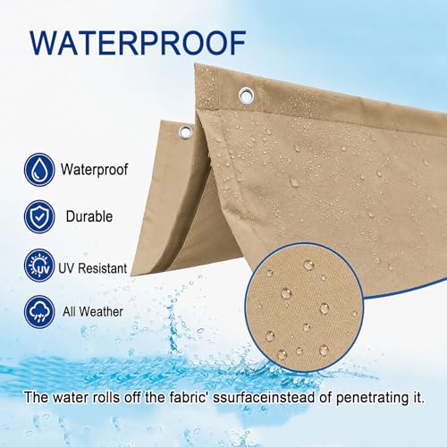 Voile d'ombrage anti-UV et indéchirable 290x330 cm imperméable et résistante au vent - 5