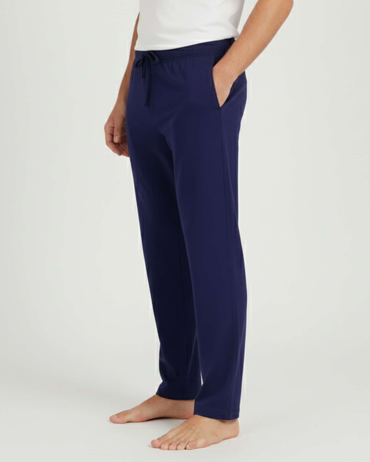 Real Essentials 3 Pack: Men's Cotton Pajama Pants Soft PJ Lounge Bottoms Loungewear Elastic Waist Pockets (Big and Tall)