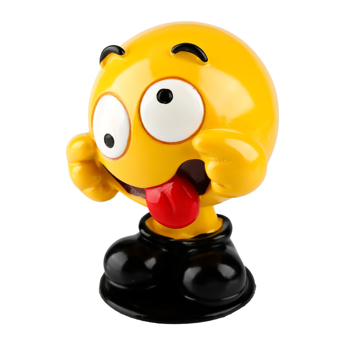 Lotsdonxia Yellow Emoji Bobblehead Figurine, Funny Face Car Dashboard Decor – Plastic Nodding Head Ornaments for Home & Office