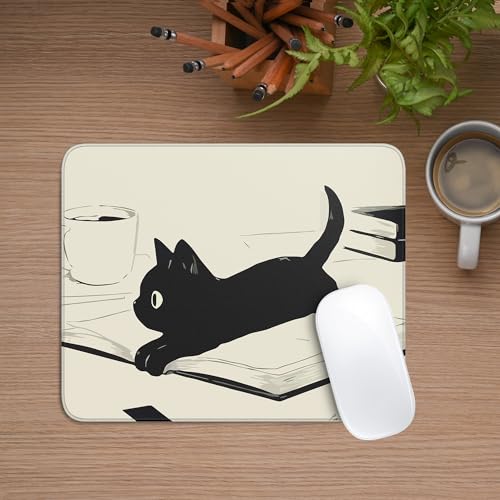 Xsxxsc Cute Black Cat Mouse Pad,Kawaii Anime Cat Mouse Pads For Wireless Mouse Desk Accessories,10 Inchx8 Inch Travel Mousepad With Non-Slip Rubber Base thumb #6