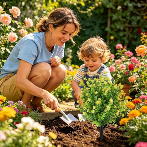 Fleurs artificielles d'extérieur pour végétaliser un sol de jardin sans arrosage - 3