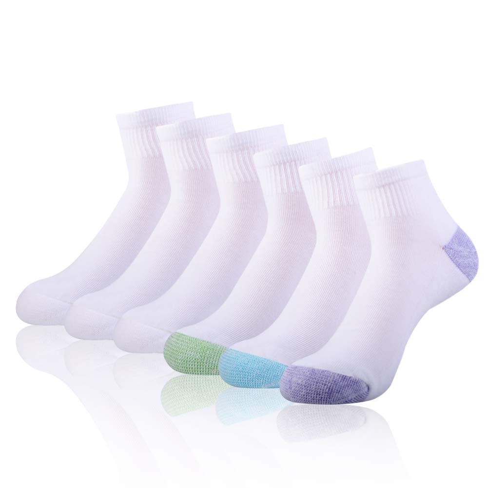 JOYNÉE Calcetines de tobillo para mujer, corte bajo, atléticos, para correr, con cojín, para deportes y uso casual, paquete de 6 pares