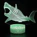 Produktbild HNXDP Shark Form 3D Illusion Lampe 7 Farben Ändern Optische Täuschung Touch Tisch Schreibtisch LED Nachtlicht Große Kinder Geschenke Dekoration