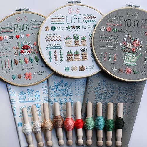 ETSPIL 3-Pack Embroidery Kit for Beginners