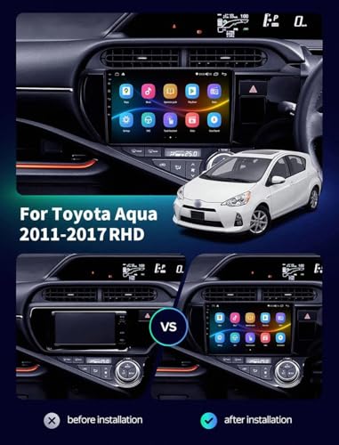 Pantalla de Coche multimedia con Android Auto inalámbrico y Bluetooth para Toyota Aqua 2