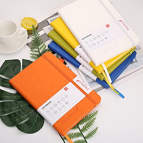 Deziliao Lined Journal Notebooks With Pen Loop, Hardcover Notebook Journal For Work, 100Gsm Premium Thick Paper With Inner Pocket, Medium 5.7''''X8.4'''', ?Orange, Ruled, 1 Pack #TOP1