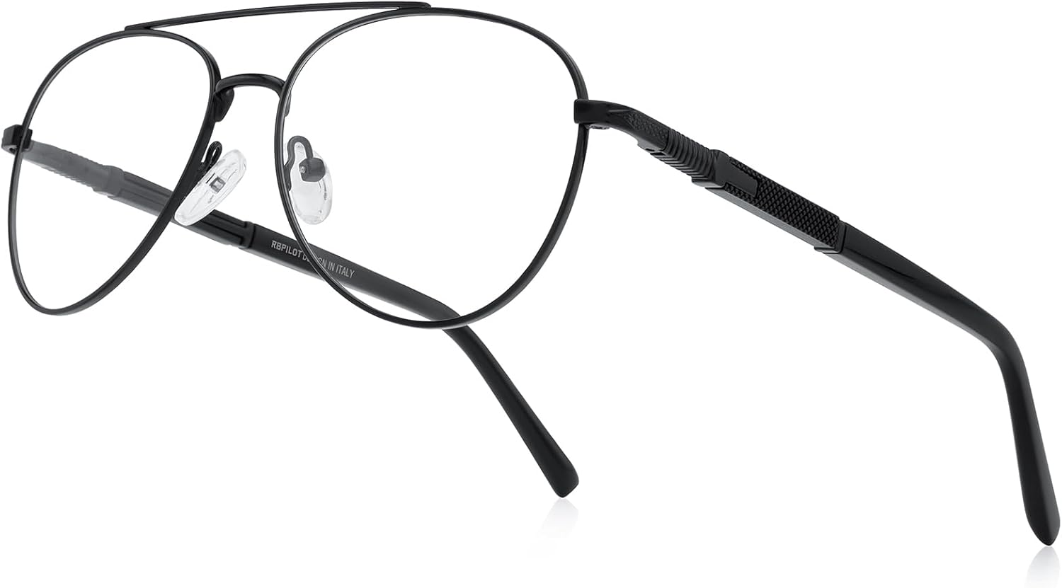 RB.Pilot Classic Aviator Reading Glasses for Men Women Light Blocking Computer Readers Spring Hinge Metal Frame Acetate Legs