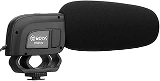 Boya Black Cardioid Video Microphone - Wired, USB, 20Hz-20kHz, 1 Channel, Unidirectional, 25cm x 4.5cm x 1cm, 200g, General Voice Recording
