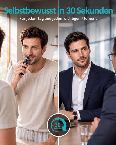 Nasenhaartrimmer Herren: IRUVAE innovativer Hochdrehmoment-Motor für ziepfreies und schmerzfreies Trimmen - 3-in-1 Nasenhaarschneider… – Ansicht 3